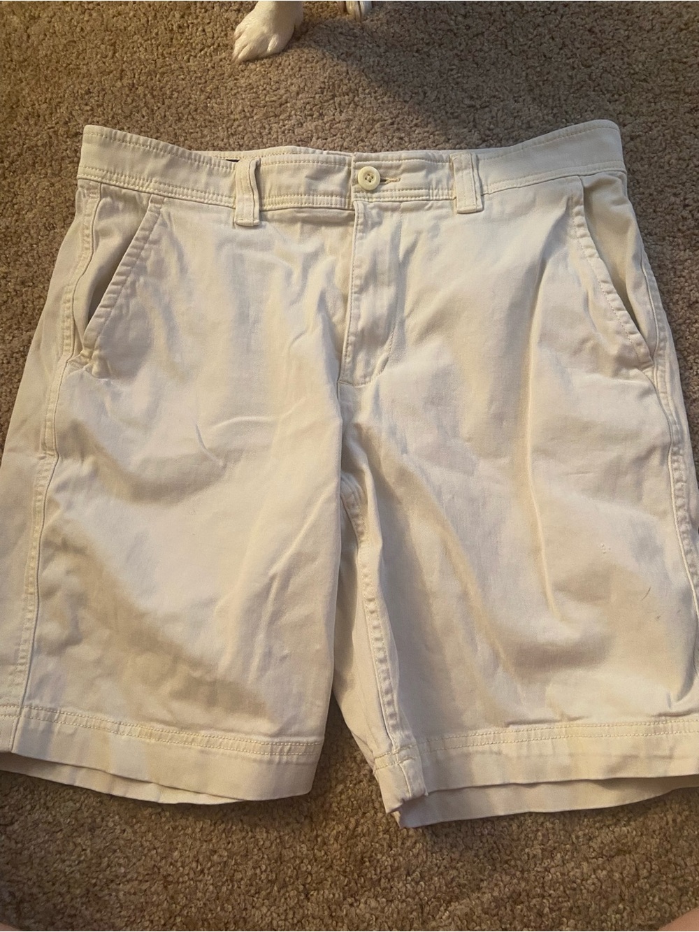 St. John's Bay Cream Flat-Front Chino Shorts